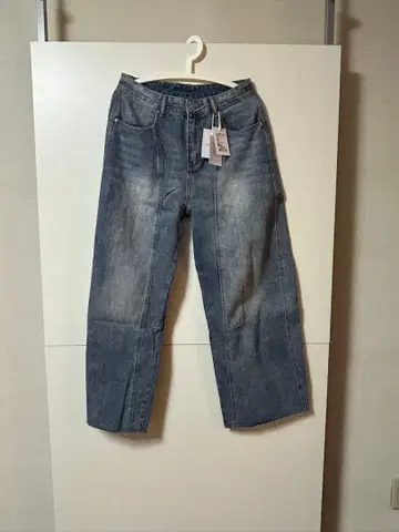 [새상품] 여성용 커브 데님 코쿤 데님 와이드 데님 XL 블루