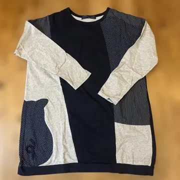 드럭 스토어즈 긴팔 패치워크 T셔츠 곰 디자인