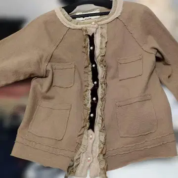 farfar 프릴 달린 베이지 가디건 미사용 새상품 미시착