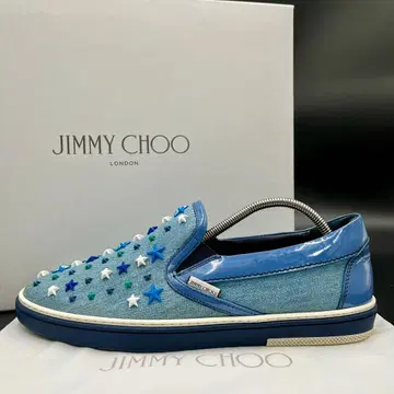 새상품급 지미추 데님 스타 스터드 가죽 26cm 상당