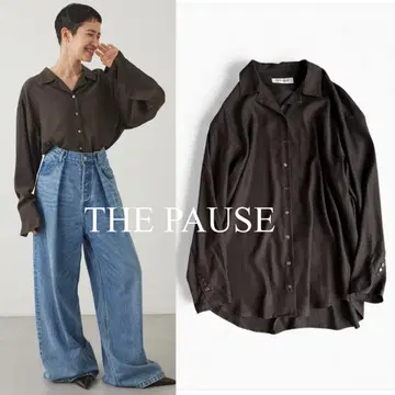 이번 시즌 2025 새상품급 더 포즈 피브릴 릴랙스 셔츠 윔 가젯 브라운