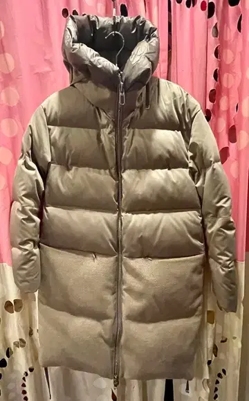 DUNO 후드 부착 롱 다운 자켓 베이지 새상품급