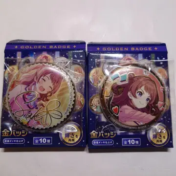 미개봉 학마스 학원 아이돌 마스터 금 배지 Vol.1 하나미 사키 2종