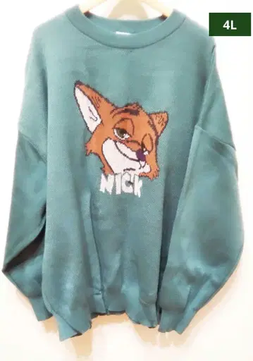 디즈니 주토피아 닉 니트 스웨터 4L