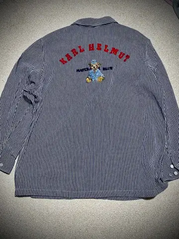 칼 헬무트 핑크하우스 레어 스트라이프 데님 자켓