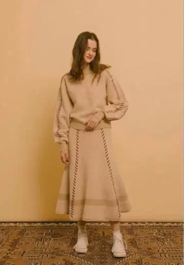 pinue 스트라이프 니트 셋업