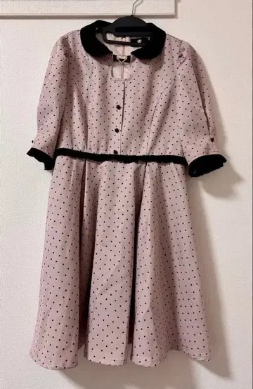 ROJITA 로지타 미니 원피스 하트 도트 라운드 칼라