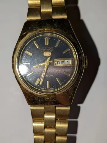 SEIKO 5 자동 와인딩 시계 골드