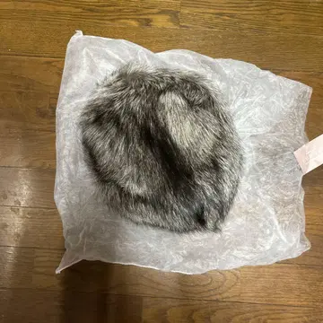 그레이 퍼 니트 모자 꽁지 모자