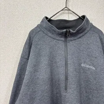 컬럼비아 맨투맨 하프 지퍼 자수 로고 미국 빈티지 의류 L 3004