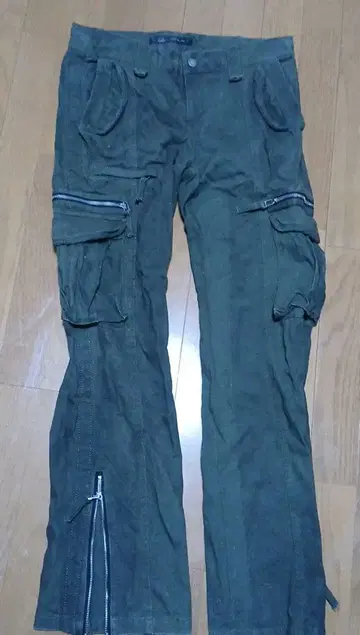 남성용 올리브 카고 팬츠 XL