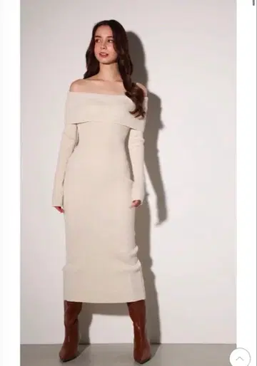 rienda 오프숄더 니트 원피스