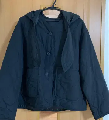 스튜디오 클립 후드 부착 자켓 블루종