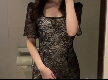 블랙 레이스 포멀 드레스