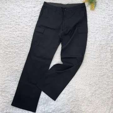 새상품급 무인양품 와이드 카고 팬츠 XL 블랙 빅 사이즈 남성용