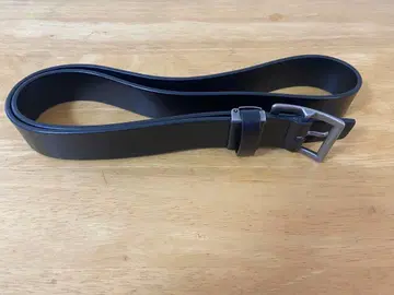 블랙 가죽 벨트 메탈 버클