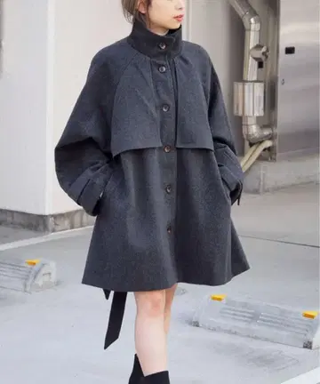 tiptop 팁탑 미들 기장 트렌치코트 차콜 그레이