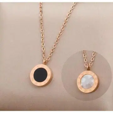 목걸이 로마 숫자 인조 블랙 오닉스 2way