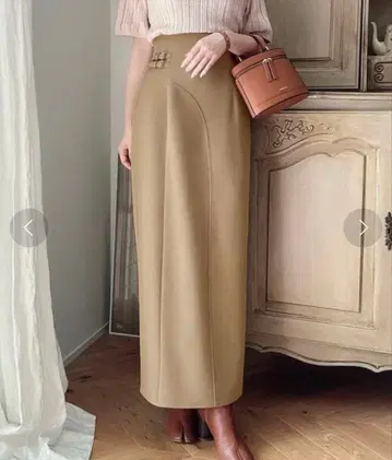 MEIRU 벨트 포함 커브 디자인 I 라인 스커트 XL 사이즈