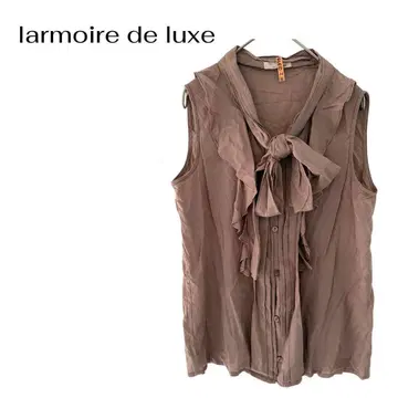 larmoire de luxe 보타이 슬리브리스 블라우스 비즈니스 데이트