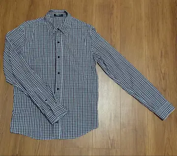 DENHAM 체크 무늬 긴팔 셔츠 네이비/화이트/레드