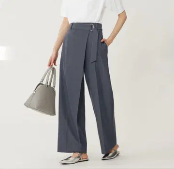 PLST 샴브레이 랩 팬츠 XS 다크 그레이 새상품급