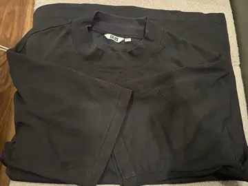 에어리즘 코튼 오버 사이즈 모크넥 T (5부 소매) 블랙 XL 사이즈