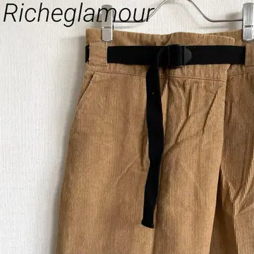 Richeglamour 무릎 기장 스커트 랩 스커트풍 코듀로이 벨트 포함