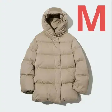 새상품급 유니클로 파우더 느낌 다운 자켓 베이지 M 품절 모델