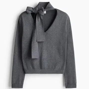 스카프 칼라 스웨터