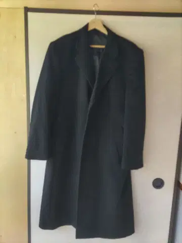 블랙 체스터 코트 롱 코트