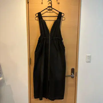 다크 데님 지퍼 오버롤