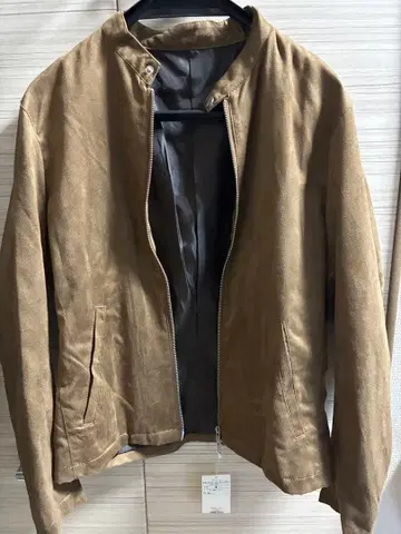 브라운 스웨이드풍 집업 자켓