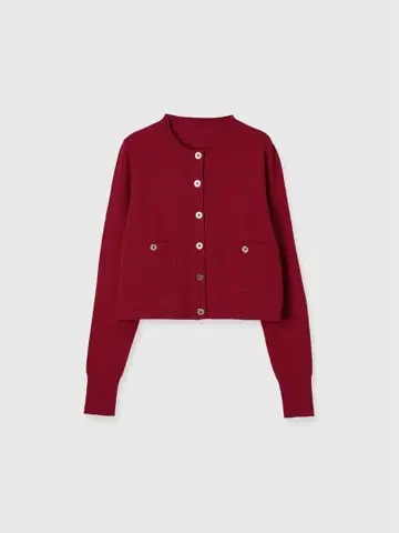 anuans 베이직 울 니트 가디건 RED