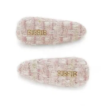 FURFUR 핑크 트위드 헤어핀