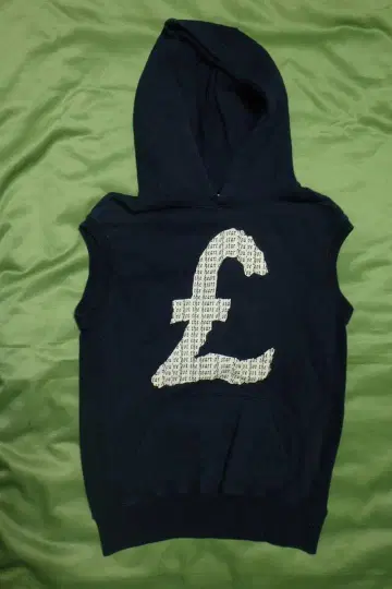 구제 의류 abc une face 슬리브리스 후드티 탱크탑 네이비