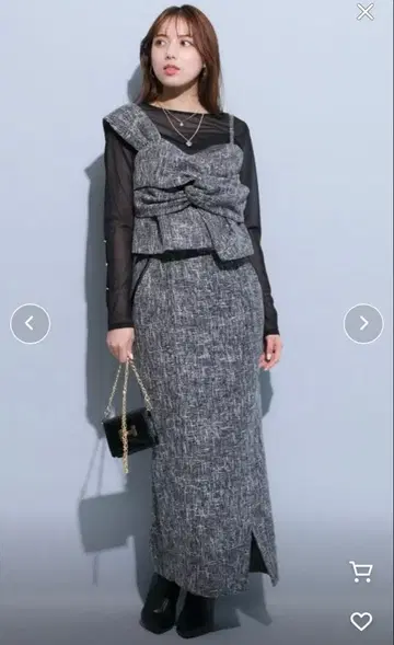 트위드 타이트 스커트