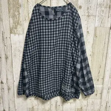 드럭 스토어즈 상의 체크 그레이 블랙 긴팔 풀오버 F