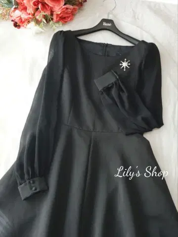 르네 소매 오간 원피스