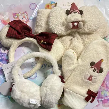 디즈니 릴린린 머리띠 머플러 미튼 귀도리 크리스마스