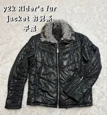 y2k 라이더 퍼 재킷 시크 스타일 헤이세이 LL