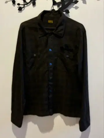 텐더 로인 로고 자수 긴팔 체크 셔츠 플란넬 셔츠 코튼