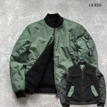 [ GUESS ] 게스 리버서블 MA-1 플라이트 자켓 보아 자켓