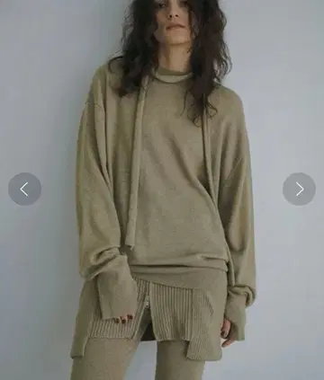 etre tokyo 슬림 니트 스톨 하이 게이지 니트 풀오버