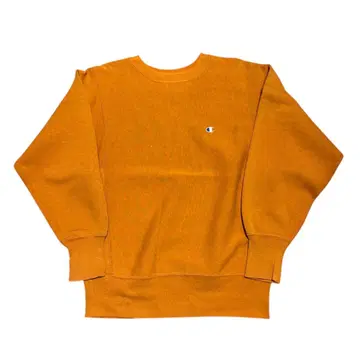 90s 빈티지 챔피온 리버스 위브 머스타드 M 눈알 USA