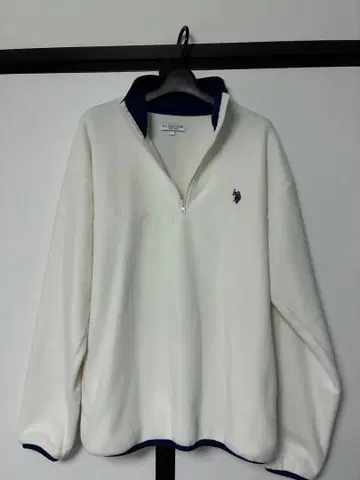 U.S. POLO ASSN. 하프 집업 트레이닝복 L 플리스 화이트