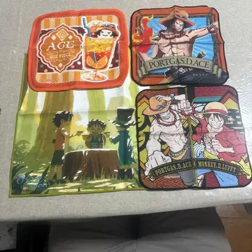 원피스 에이스 루피 사보 3형제 손수건 4종 묶음 판매