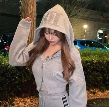 Darich DD 숏 니트 지퍼 후드티