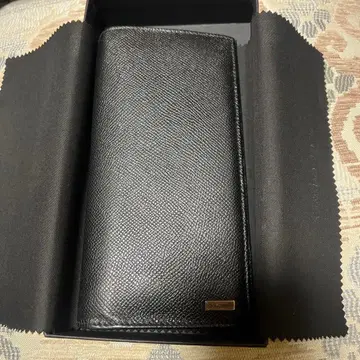 블랙 가죽 장지갑 파랑 내부 박스 포함