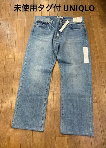 미사용 택 포함 UNIQLO 유니클로 레귤러 핏 스트레이트 청바지